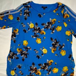 Blue floral blouse
